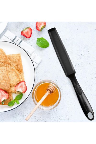 TEFAL Bienvenue Heat Resistant Durable Nylon Handle Crepe Spatula Black