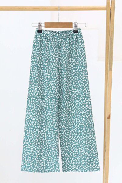 TOFİSA Παντελόνι για κορίτσια με λουλουδάτο μοτίβο μέντας - 27307