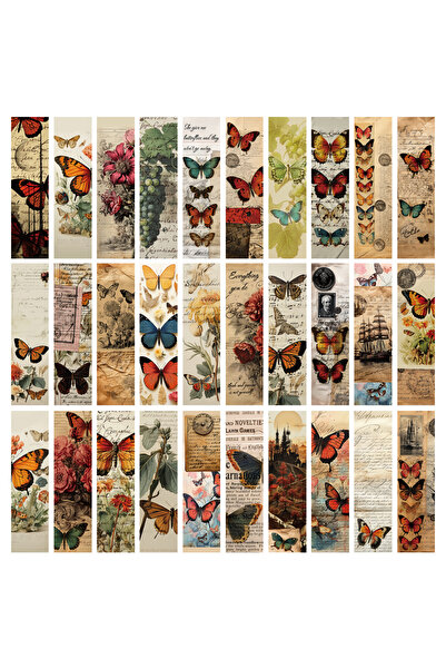 Choice 30 قطعة 30/60 قطعة علامة مرجعية على شكل فراشة عتيقة للقراءة مطبوعة برس...