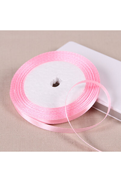 Choice شريط ساتان وردي فاتح بطول 25 ياردة، 25 ياردة/لفة، 6 مم، مصنوع يدويًا، ...