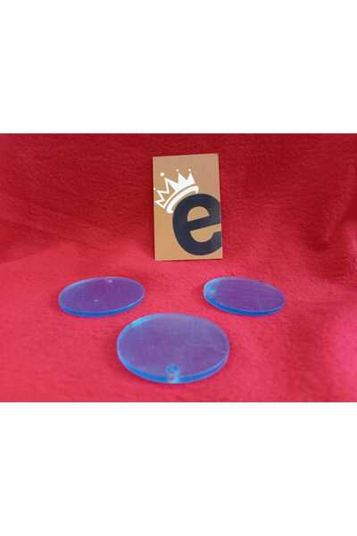 Ecce Transparent Film Coating Anti-Scratch Round Glass Keychain 50 Pcs (5cm Diameter - 0.5cm Thickness)