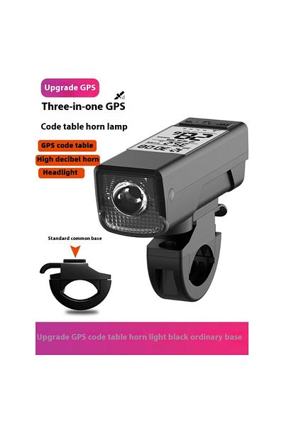 Choice black Bicycle Headlight GPS Bicycle Front Light Horn 3 in 1 Wireless Bicycle Computer GPS MTB Bike S