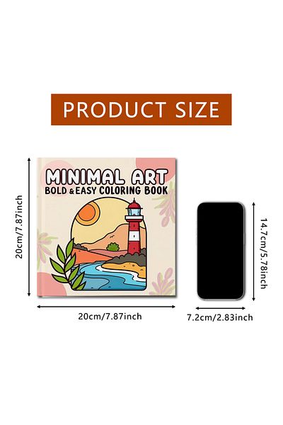 Choice X1-660 MINIMAL ART BOLD & EASY Patterns Coloring Book for Adults Cute Drawing Book Perfect Gift for