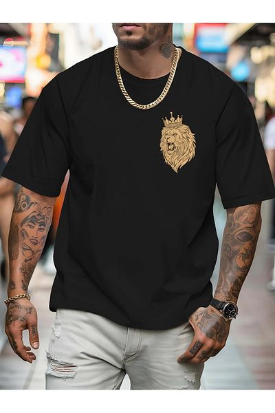 WOODROFFE Μπλουζάκι με στάμπα Erke Lion Emblem Νέας σεζόν Oversize Casual
