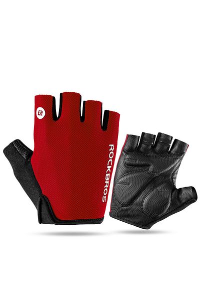 ROCKBROS S S106R ROCKBROS Bike Gloves Half Finger Summer Breathable Anti-slip SBR Pad Shockproof MTB Road Bic