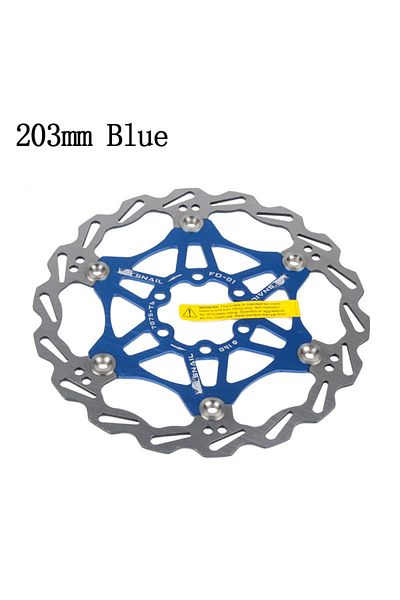 Choice 1pc 203MM-Blue SNAIL Disc Brake Rotor MTB Bicycle Floating Rotor Heat Dissipation 140/160mm Stainles