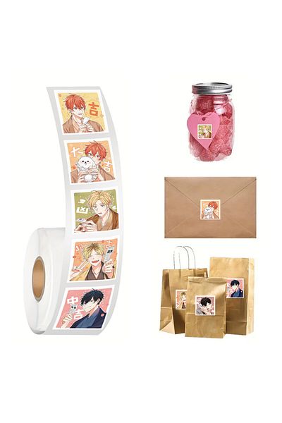Choice 500PCS/Roll Cartoon Anime GIVEN Gift Sealing Stickers Graffiti Stickers for Bicycle Hand Account ...