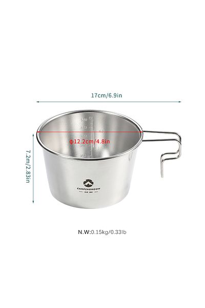 Choice S369 Campingmoon 1PCS Wholesale Portable Outdoor 304 Stainless Steel Camping Bowl S369 600ml outdoor