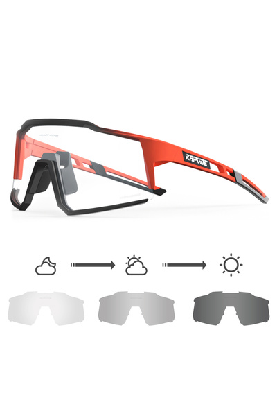 KAPVOE نظارات ركوب الدراجات الضوئية Kapvoe Photochromic-1 Lens 1L-11 UV400 MTB شفافة للدراجات الجبلية Transit