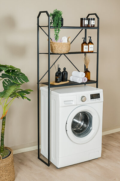 Lux poster house Modern Siyah 3 Raflı Makine Üstü Organizer Raf | Metal Gövde...