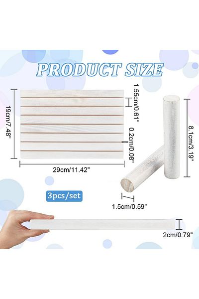 Choice AECH03-19422 Wood Earring Card Holder with 2 Detachable Pegs White Jewelry Earring Display Earring H