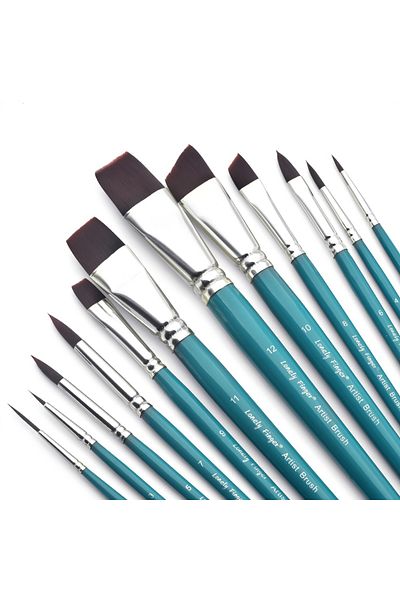 Choice 12pcs Face Brush Face Paint Brushes, 12pcs Artist Acrylic Paint Brush Set for Face Body Shoe Paintin