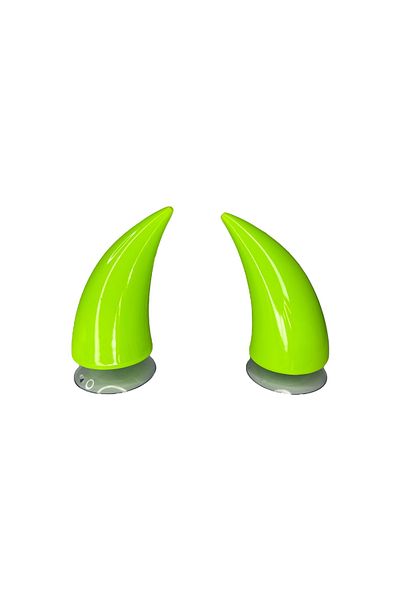 OEM Set of 2 Large Horns for Moto / Ski / ATV Helmet Light Green