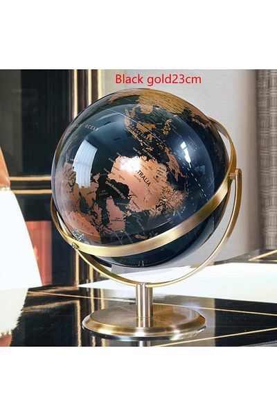 Choice Black gold 23cm New 20/23cm Black Gold Rotating Globe british Home Office Decoration European Style