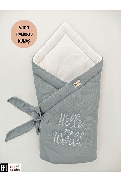 Bebella 100% Cotton Special Fabric Baby Swaddle Blanket – Hospital Release & Newborn with Embroidery Detail