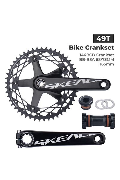 Choice BSA 165mm Black 49T SKEACE Alumnium Alloy Crankset Fixed Gear Bicycle Crank 165mm 144BCD 49T Hollowt