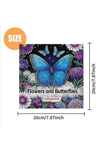 Choice X1-1064 Flowers and Butterflies Coloring Book For Adult Relieve Stress Kill Time Graffiti Painting D
