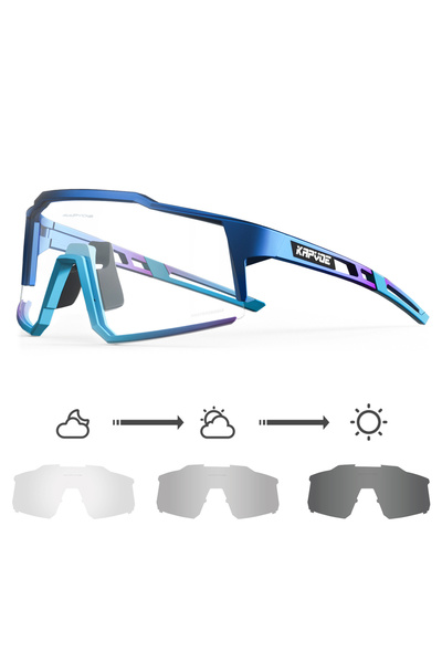 KAPVOE نظارات ركوب الدراجات الضوئية Kapvoe 1L-05 فوتوكروميك-1 عدسة UV400 MTB شفافة للدراجات الجبلية Transit