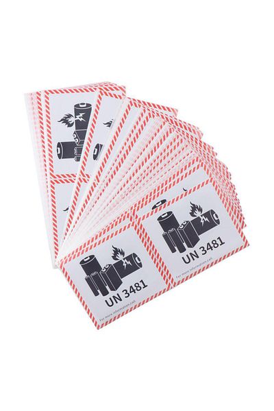 Choice 100 Pcs 100Pcs Battery Fire Labels UN3481 Transport Lithium Battery Label with Adhesive 4.7 "x 4.3"