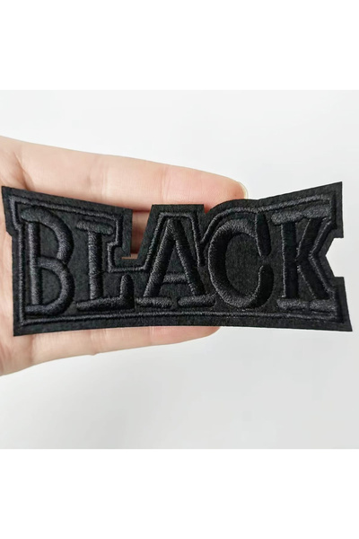 Choice black Chic Black Embroidered Iron-On Patch: Easy Fabric Repair & Fashi...