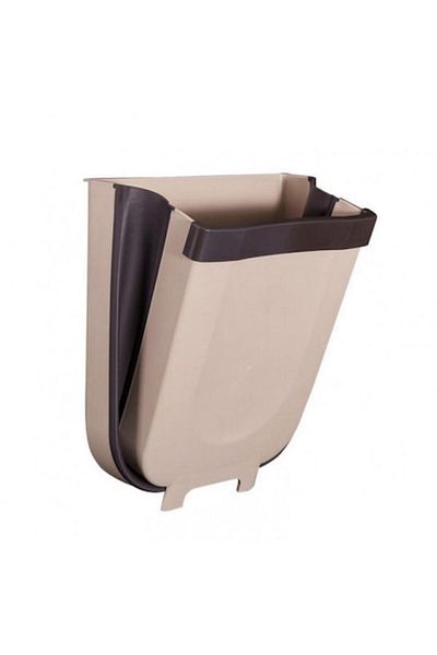 OEM Partner Foldable Trash Can, attachable to cupboard, 8L capacity, Cream