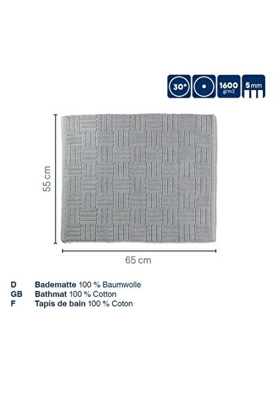 Kela Leana bath mat 65x55 cm granite gray cotton