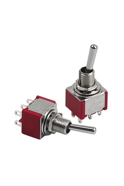 Choice FLEOR 2PCS Red Mini 2 Way Toggle Switch Guitar Pickup Selector Switch DPDT ON/ON 3A 250V AC / 5A ...