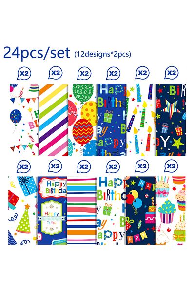 Choice 24pcs-ww168 24pcs 30*30cm Happy Birthday Scrapbook Craft Paper Scrapbooking Art Background Paper Ori