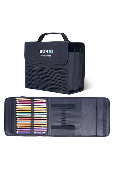 Choice 200 holes Black High-Quality 200-Hole Handheld Pencil Case Colorful Sketching Pencils Stationery Sto