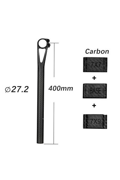Choice 27.2x400mm elitaone Carbon Seat post Setback 5mm MTB/Road Bike Seatposts Carbon fiber half shell 7x9