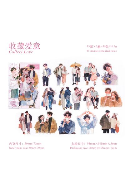 Choice D 30pcs Cute People Sticker PET Materials Junk Journal Sticker Girl Life Series DIY Scrapbooking Co.