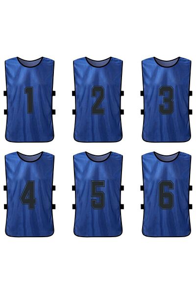 Choice Dark blue 6pcs Adult 6/12PCS Kid's Football Pinnies Quick Dry Soccer Jersey Youth Sports Scrimmage B