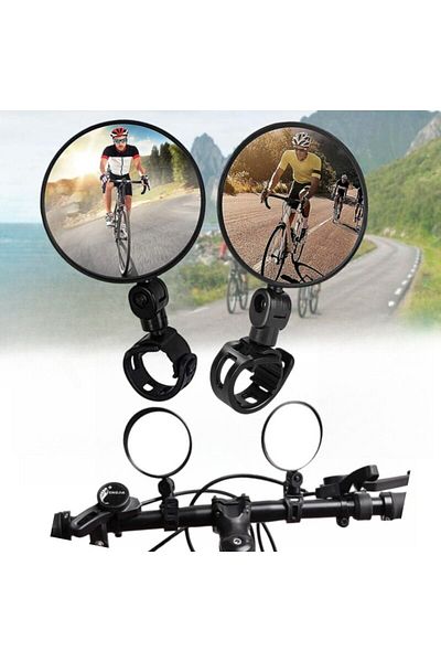 Choice black Universal Bicycle Rearview Mirror Adjustable Rotate Wide Angle Cycling Handlebar Rear View Mir