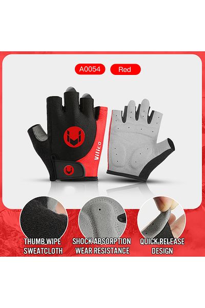 Choice M RED MTB Road Bike Gloves Half Finger Anti Slip Cycling Gloves Motorcycle Men Sport Fitness Bicycle