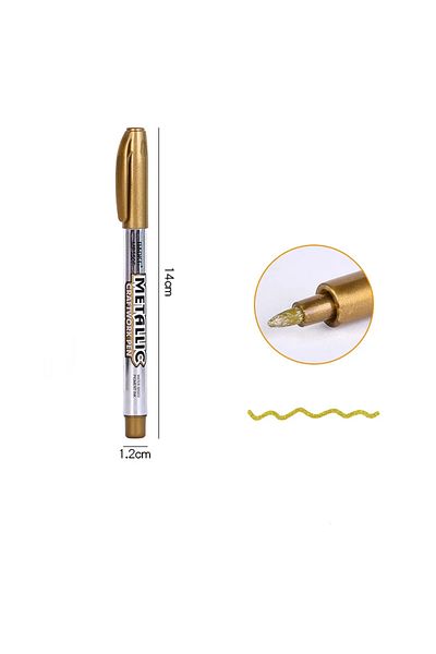 Choice 1pc Gold Color Pen Metallic Marker Pen Waterproof Permanent Acrylic Gold Silver Color Pen Back to Sc