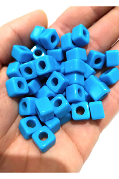 MADEFORYOUU Kolye Ve Bilekliğe Takmak İçin Kare Boncuk Mavi (2 Adet) - Bodrum...