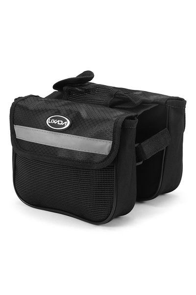 Choice black Lixada Cycling Bike Top Tube Bag Mountain Bicycle Front Frame Double Pannier Bag Pack Mountain