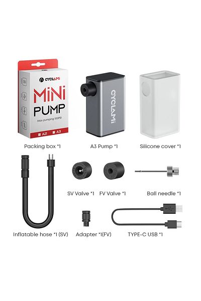 Choice A3 Electric Pump CYCLAMI A3 Mini Electric Air Pump Portable Bicycle Cordless FV AV Inflator Presta S
