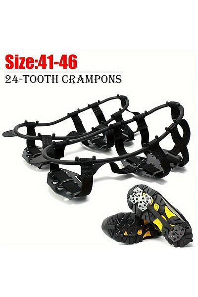 Choice 1 pair 24 tooth anti slip ice claw - ice and snow shoe cover, suitable for hiking, rock climbing, wa