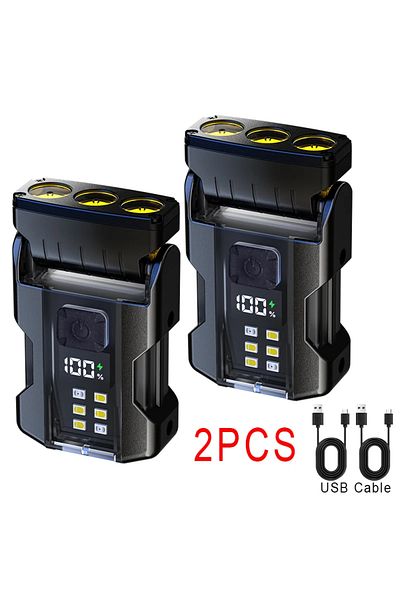 Choice Upgrade 2PCS BALDR Portable Mini Keychain Flashlight Led Bright EDC Torch Magnetic Cap Clip Lamp Fla