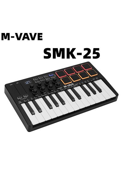 Choice Smk-25 White M-vave Smk-25 Ii Midi Pad Controller Keyboard Usb Mini 25 Key,16 Rgb Drum Pads,8 Knobs