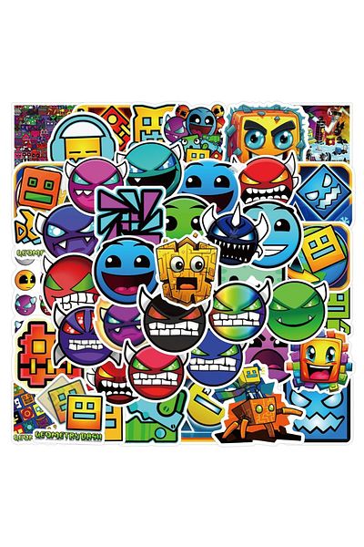 Choice 50PCS Hot Game Geometry Dash Graffiti Stickers for Bicycle Hand Account Pencil Case Decals