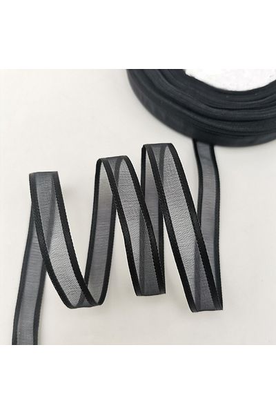 Choice 10MM black (50 Yards/roll) 3/8'' (10mm) Broadside Organza Ribbons Wholesale Gift Wrapping Decoration