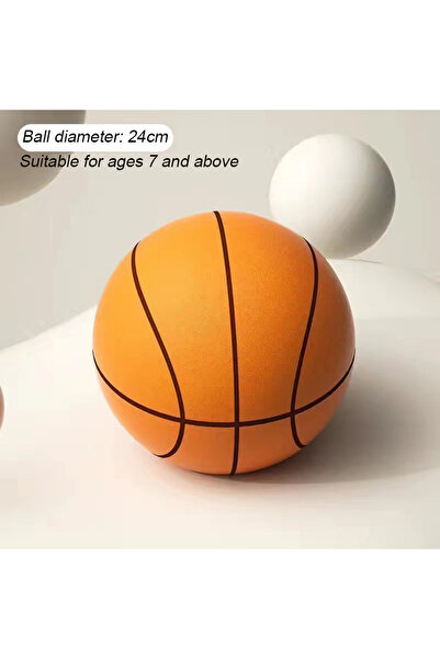 Choice كرات كرة سلة صامتة للتدريب الداخلي بدون ضوضاء برتقالية مقاس 7، كرات نطاطة من إسفنج البولي يوريثان مقاس 3/