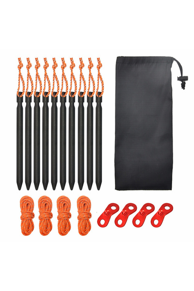 Choice Black set 1 Set Aluminum Alloy Tent Pegs Nails Stakes Ropes Camping Hi...