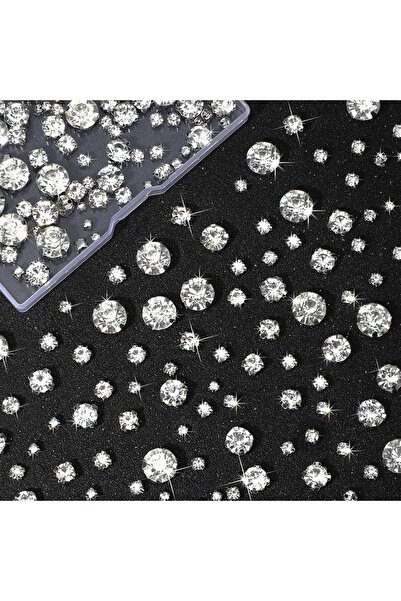 Choice 100 قطعة بيضاء 500 قطعة من أحجار الراين الكريستالية المطرزة بخياطة أحجار الراين مع مخالب فضية 3-10 مم من الزجاج