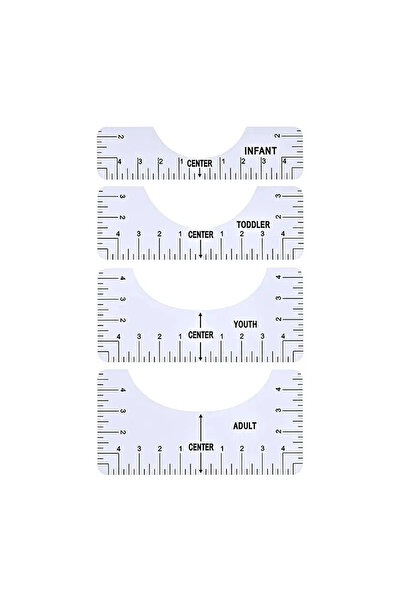 Choice1 4 قطع G997 مسطرة محاذاة تي شيرت أكريليك شفافة، مسطرة رسومية للملابس، ...