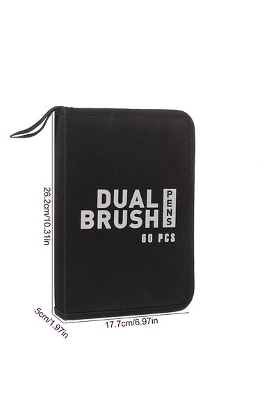 Choice B-60 CD bag 60/120 color Dual Brush Tip Markers Set Double-headed Washable Soft Brush Pens With Blac