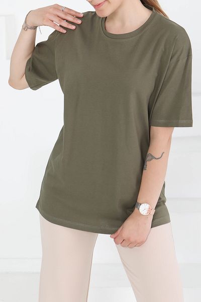 TOFİSA Short Sleeve T-Shirt Khaki - 27346