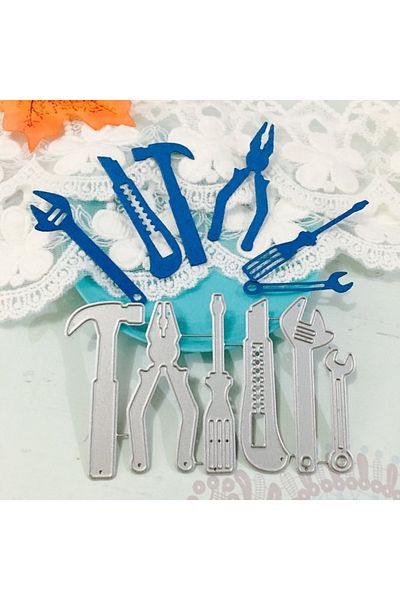 Choice Wrench Hammer Screwdriver Tools Metal Cutting Dies Scrapbooking Carbon Craft Cut Die Photo Cutti...